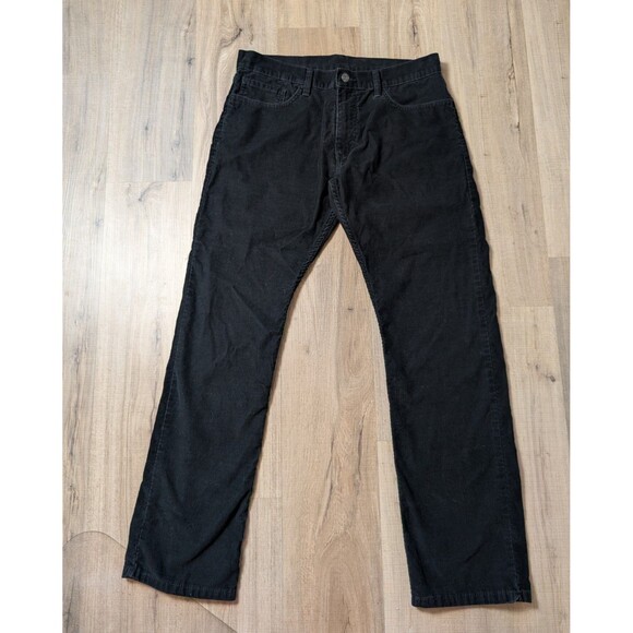 Levis 514 Size 34X32 Corduroy Jeans Black Slim Straight White Tab Smart Casual - Picture 2 of 11